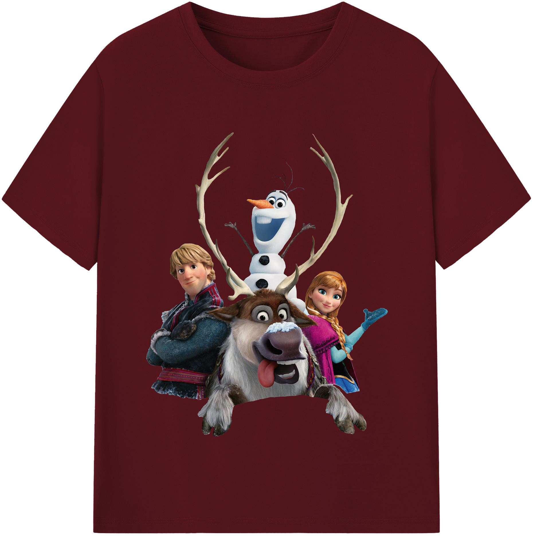 （画像用） アナと雪の女王 アンナ エルサ Frozen Anna Elsa 綿100％半袖Tシャツ（フロントプリント）